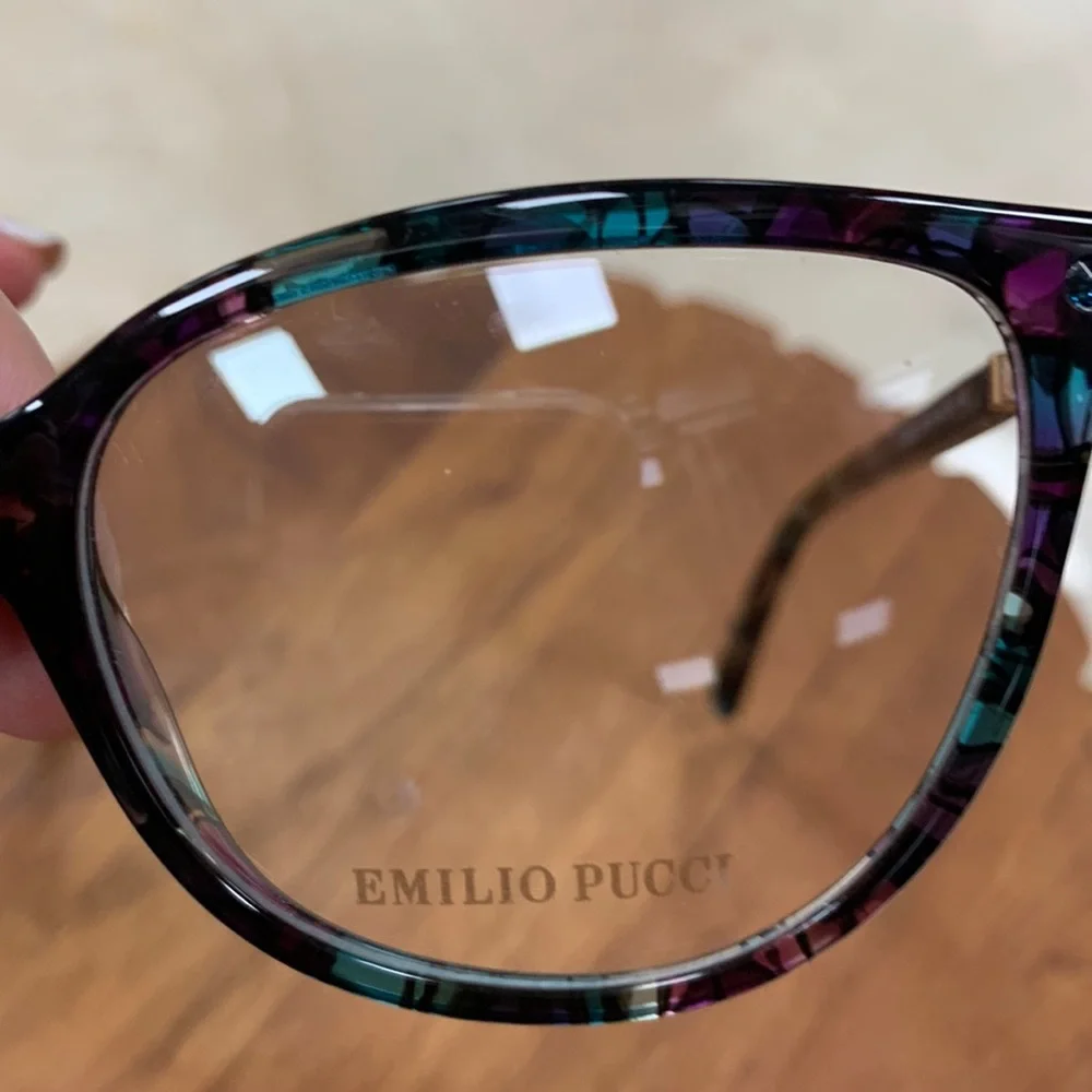 EMILIO PUCCI OPTICAL FRAMES GORGEOUS MULTI COLOR PRINT BLACK BLUE PURPLE 54MM